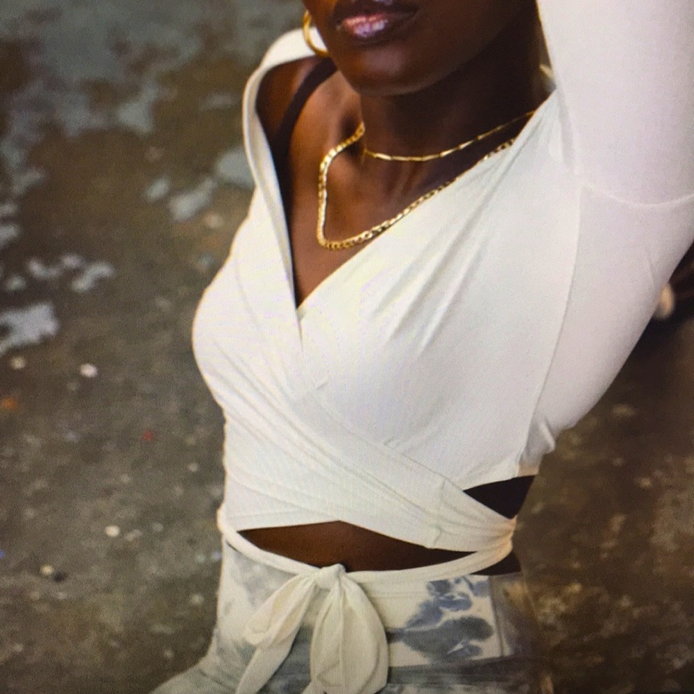 Balance Athletica dancer wrap top white small